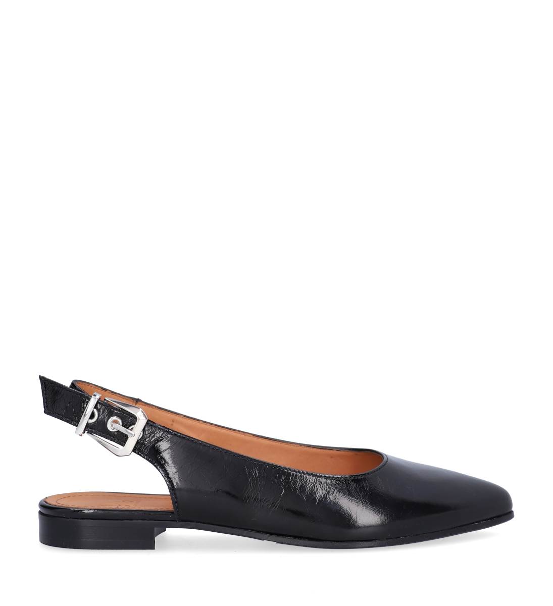 A16302 slingback ballerinasko - Black Naplack 260